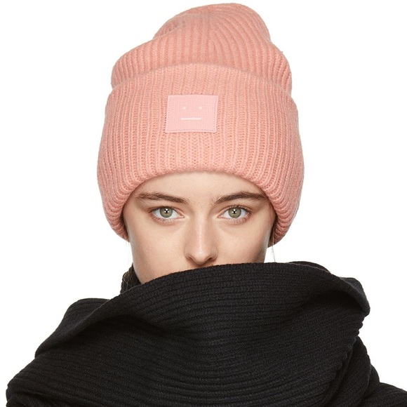 ACNE STUDIOS pink pansy face beanie - Picture 3 of 8